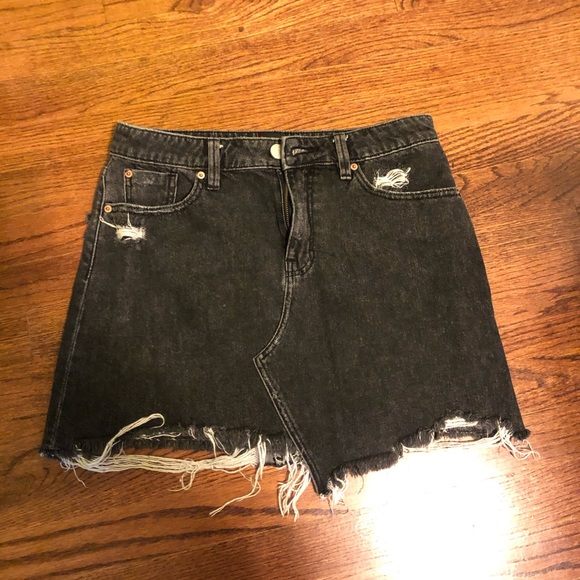 Urban Outfitters black distressed denim skirt - Picture 5 of 9